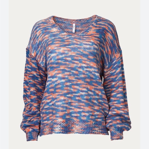 Altar'd State Sweaters - Altar’d State Blue Orange Soft V-Neck Balloon Sleeves Small